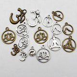 100g (about 75pcs ) Craft Supplies Mixed Yoga OM OHM charms Pendants Beads Charms Pendants for