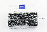 BRCbeads Hematite Gemstone Loose Beads Round Value Box Set 340pcs Per Box for Jewelry Making