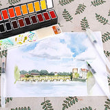 BBLIKE Watercolor Paint Set, 58 Assorted Colors Foldable & Portable Watercolor Pigment Set with 3 Pcs Water Paint Brushes for Professional Artists, Kids, Beginners & More (58 Colors)