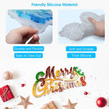 Panamalar Christmas Silicone Resin Mold, Merry Christmas Mold for Resin Casting, Epoxy Resin Casting Molds for Making DIY Crafts Christmas Decoration Home Ornaments Xmas Gift