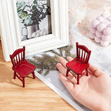 PH PandaHall 2pcs Dollhouse Chairs 1/12 Scale Miniature Furniture Chairs Tiny Furniture Model Chair for Crafts Dollhouse Accessories Home Decor Photography Props,1.5x1.5x3inch