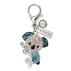 MC36 New Arrival Cute Blue Crystal Koala Bear Lobster Charms Pendants with Pouch Bag (1 Piece)