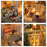 Flever Dollhouse Miniature DIY House Kit Creative Room with Furniture for Romantic Valentine's Gift (Be Enjuring As The Universe)