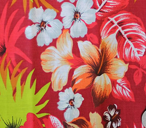 Polycotton Fabric Printed HAWAIIAN RED / 60" Wide / Sold by the Yard