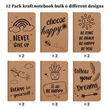 12 Pack Kraft Notebooks 6 Designs Notebook Journal 80 Lined Pages Pocket Notebook 4.1 x 5.9 inches Notepad