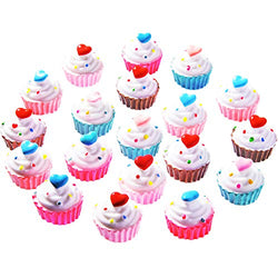 TecUnite 40 Pieces Cupcakes Slime Charms Slime Beads Supplies for Homemade Crafts, Assorted Colors