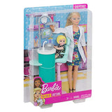 Barbie Dentist Doll, Blonde, and Playset with Blonde Patient Small Doll, Sink, Chair and More, Career-Themed Toy for 3 to 7 Year Old Kids