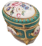 Sea Foam Green Oval Shaped Musical Jewelry Box playing My Heart Will Go On