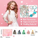 Girls Gifts Charm Bracelets Making Kit 112PCS, Jewelry Making kit for Girls DIY Craft Kits,Birthday Presents Teenage Girls Gifts Age 5 6 7 8 9 10 11 12 Christmas Gift