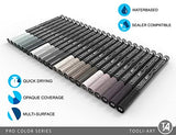 Acrylic Paint Pens 22 Assorted Pro Color Series Markers Set 0.7mm Extra Fine Tip for Rock Painting, Glass, Mugs, Wood, Metal, Canvas, DIY Projects, Non Toxic, Waterbased, Quick Drying (Gray)