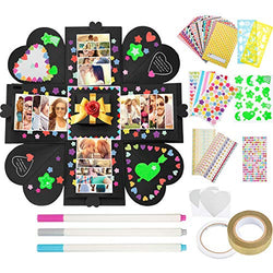 Powstro K Explosion Gift Box, Love Memory DIY Photo Album as Birthday Gift and Surprise Box About Love Opend with 17.3 x 17.3 (Card Color Random