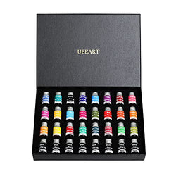 24+8 Colors Dip Pen Ink Set, UBEART Drawing Ink Bottle Set with Gold Powder, Calligraphy Pens Ink for Drawing Writing Art Craft-32x7ml