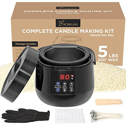 Candle Making Kit with Wax Melter Electronic Wax Warmer, Candle Making Supplies with 5lbs Bulk Organic Soy Candle Wax for Candle Making, Pouring Pot, Full Candle Kit for Adults and Beginners