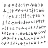 HYBEADS Silver Pewter Charms Pendants Mega Mix DIY for Jewelry Making and Crafting 100-Piece