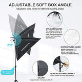 Photography Softbox Lighting Kit, 6.5 x 10ft Backdrop Stand System and E27 135W 5500K CFL Bulbs Softbox and Umbrellas Continuous Photo Lighting with Green/White/Black Backgrounds