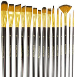 Paint Brush - Set of 15 Art Brushes for Watercolor, Acrylic & Oil Painting