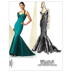 Vogue Patterns V2931 Misses' Mermaid Halter Dress with Train by Belville Sassoon, Size FW (18-20-22)