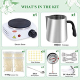 Candle Making Kit,Easy to Make Candle Soy Wax Kit,Including Soy Wax, Wicks,Melting Pot with Heat-Resistant Handle,Making Kit with Wax Melter hot Plate