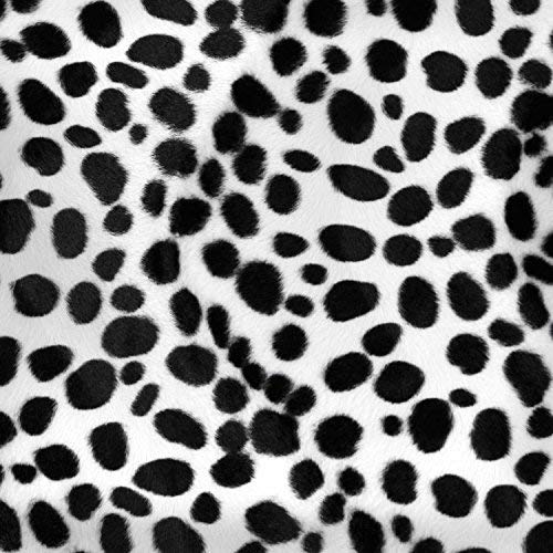 Velboa Faux / Fake Fur Dalmatian WHITE BLACK Fabric By the Yard