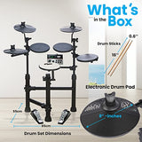 Pyle Electronic Set-Portable Powerful Kit w Machine for Beginners Touch Sensitive Drum Pads, MIDI Computer Connection, Quick Setup Roll-Up Design (Mac & PC Compatible) (PTEDK50)