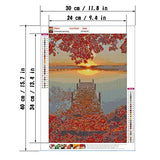 DIY 5D Diamond Painting Kit, Round Full Drill Acrylic Embroidery Cross Stitch Arts Craft Canvas Supply for Home Wall Decor Adults and Kids(A)