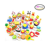 30 PCs Joanna Reid  Collectible Set of Adorable Puzzle Sweet Dessert Food Cake Erasers for Kids - No Duplicates - Puzzle Toys Best for Party Favors-Treasure Box Items for Classroom