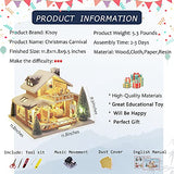 Kisoy DIY Dollhouse Kit,Exquisite Miniature with Furniture, Dust Proof Cover and Music Movement, Your Perfect Craft Gift for Friends, Lovers and Families (Christmas Carnival)