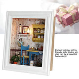 DIY Dollhouse Miniature Kit Photo Frame, Wooden Mini Dollhouse Model with Furniture and LED Light, Small Size Decoration for Home Birthday Gifts Kids Toy (01)