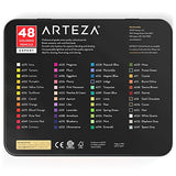 ARTEZA Colored Pencils, Professional Set of 48 Colors, Soft Wax-Based Cores, Ideal for Drawing Art,