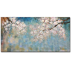 Yotree Paintings，24*48 Inch Wall Art Oil Painting Cherry Blossoms Artwork Hang Wall Decoration Canvas Wall Art Abstract Decorationfor Living Room Bedroom