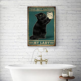 5D Diamond Painting Kits - Diamond Art for Adults Full Drill Crystal Rhinestone Black Cat with Toilet Paper Picture - Paint with Diamonds Gem Art Diamond Dots for Bathroom Decor Wall Art 12x16inch