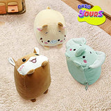 Plush Toys Set, 3Pcs Stuffed Animals with Elephant, Deer and Hamster, Creative Decoration Cuddly Plush Pillows 9" for Kids Girls Boys (Elephant/Deer/Hamster)