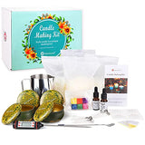 Candle Making Kits Supplies, Genround Make Candles Home Kit for Adults Complete Candle DIY Kit 30pcs Includes Natural Soy Wax, Pot, Wick, Wick Holder, Dye, Fragrance, Tin Can, Spoon, Thermometer