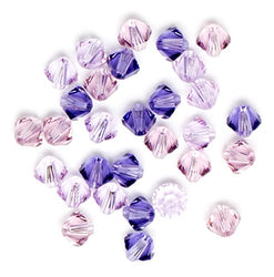 Swarovski - Create Your Style Bicone Crystal Mix Purple 3 Packages of 30 Piece (90 Total Crystals)