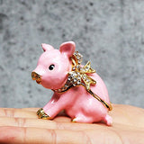 Waltz&F Handcrafted Pewter Trinket Box Jeweled New Lovely Pig Jewelry Box