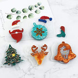 LET'S RESIN Christmas Snowflake Resin Molds, 10PCS Resin Keychain Molds with Christmas Bell Silicone Resin Molds, Christmas Reindeer Molds for Resin