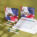 Arrtx Markers, ALP 80 Colors Dual Tips Alcohol Markers Metallic Paint Pens 18 Colors Metallic Brush Marker and Fine Tip Marker Dual-Tips for Rock Painting, Wood, Fabric, Plastic, Canvas