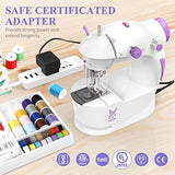 KPCB Tech Mini Sewing Machine for Beginners with 42 PCS Sewing Kit and fabrics