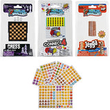 World's Smallest Games Strategy Bundle Set of 3 Chess - Connect 4 - J Blocks - Plus Emoji Sticker Set