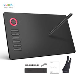 Drawing Tablet VEIKK A15 10x6 inch Graphic Pen Tablet with Battery-Free Passive Stylus and 12 Shortcut Keys