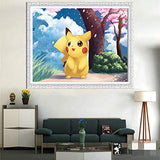 2 Pack 5D Diamond Painting Pokmo Pika Princess Full Drill by Number Kits for Adults Kids, Rhinestone Crystal Drawing Gift Embroidery Dotz Kit Home Wall Décor Paint(12''x 16'')