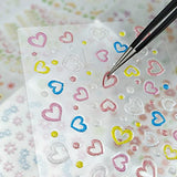Colorful Flower Nail Art Stickers Decals 3D Self-Adhesive Flower Nail Decals Ice Crystal Flower Daisy Bow Tie Heart Nail Designs Nail Art Supplies Manicure Tips Charms for Women 30Sheets