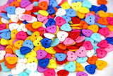 RayLineDo One Pack of 240 x Mixed Colours 2 Hole Heart 15mm Sew Craft Plastic DIY Buttons