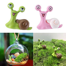 N/ hfjeigbeujfg Miniature Fairy Garden 2Pcs Miniature Snail Garden Ornament Craft Dollhouse DIY Scenery Decoration