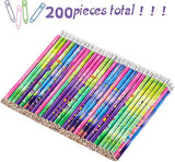 200 Pieces Outer Space Pencils Pencils Bulk Starry Sky Wooden Writing Pencils with Durable Erasers Top Home Office School Classroom Supplies (200)
