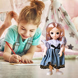 Angelhood 1/6 Mini BJD Doll, 17cm Ball Jointed Dolls with Clothes Dress Up Wig and Movable Joint, Toy Gift for Girls