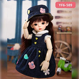 1/6 N N Doll Clothes Pink Or White Lattice T-Shirt and Black Jeans Cute for YoN Body Doll Accessories YF6-598