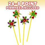 ArtCreativity 8-Point Pinwheels Set (Pack of 24) | Assorted Colors | Fun Carnival Toy and Party Favor | Amazing Gift Idea for Boys and Girls Ages 3+