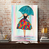 Stalente DIY 5D Diamond Art for Beginner Full Round Drill Ballet Girl 13.7 X 17.7 Inch Embroidery Paintings Rhinestone Pasted DIY Painting Set Painting with Diamond Art Craft for Home Wall Decor