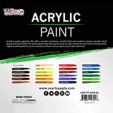 U.S. Art Supply Extra Large Adjustable Wood Desk Tabel Easel Bundle with 2-Pack of 16" x 20" Canvas Paper Pads & 24 Color Acrylic Paint in 12ml Tubes